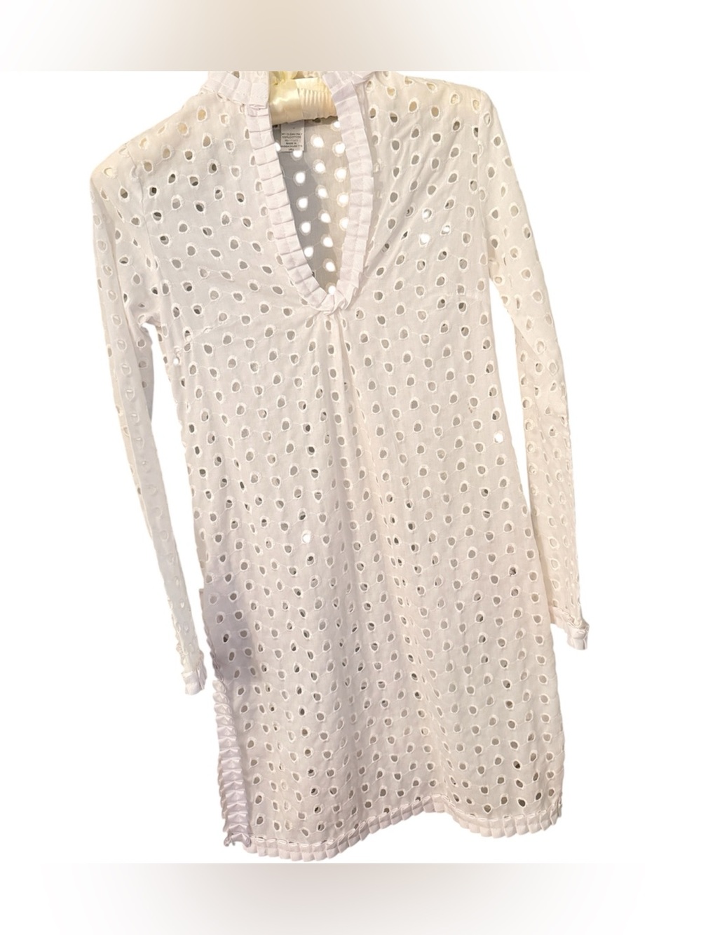 Molly B. White Vintage Eyelet Tunic Top 100% Cotton XS